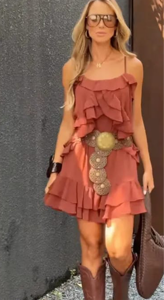 Vestido Babados Boho Chic (M)